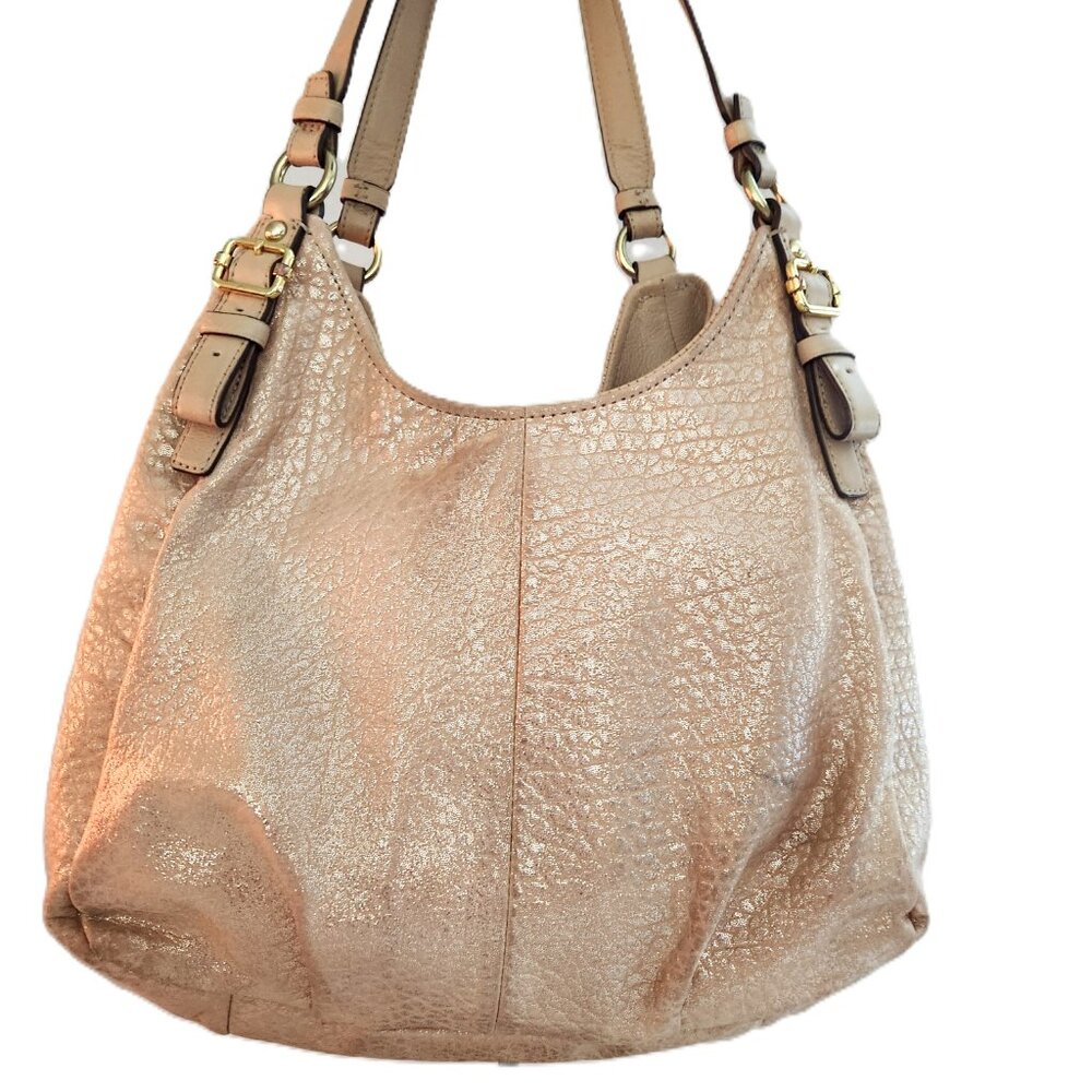 Euc Coach Madison Gold Metallic Hobo Shoulder Bag - Picture 4 of 12